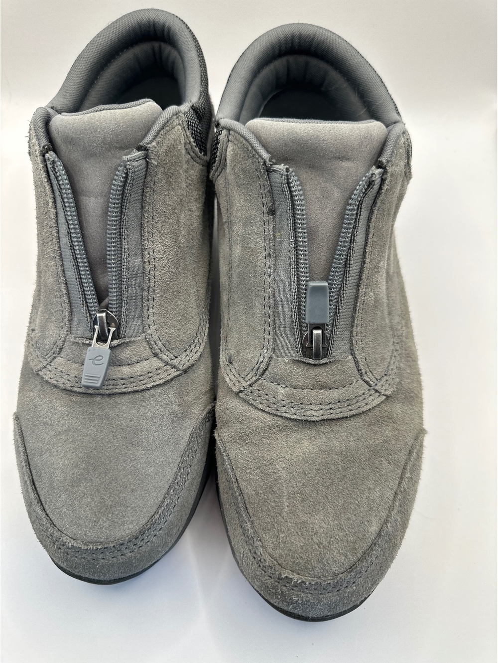 Women's Easy Spirit 'The Enclose' Grey Suede Zip-up Booties Size 9W